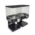 Kitchee 3.7L Double Cereal Dispenser Countertop Rice or Grain Storage Black